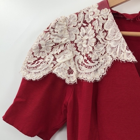 Vtg 80s Top Jacket High Low Peplum Size M Edwardian Victorian Style - Picture 2 of 7